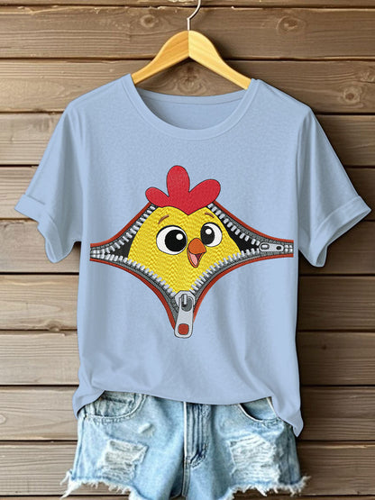 Women's zippered cuckoo casual t-shirts