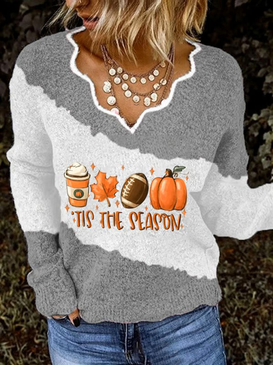 Women's Autumn Festival 'Tis The Season Pumpkin Printed Tops