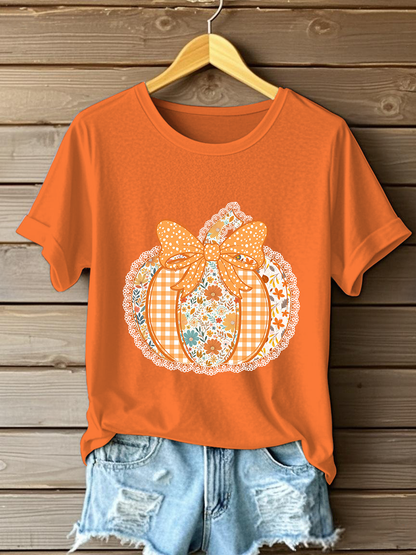 Women's Pumpkin Art Print Casual Sweatshirt