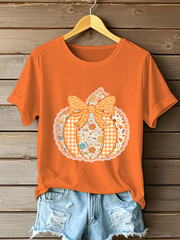 Women’s Pumpkin Art Print Casual Sweatshirt Orange / S
