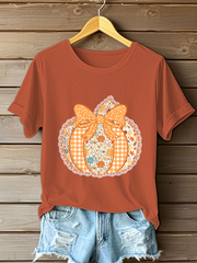 Women’s Pumpkin Art Print Casual Sweatshirt Pumpkin Orange / S