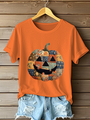 Women’s Pumpkin Art Print Casual Sweatshirt Orange / S
