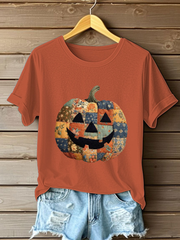 Women’s Pumpkin Art Print Casual Sweatshirt Pumpkin Orange / S