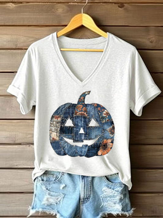 Women's Pumpkin Art Print Casual Sweatshirt
