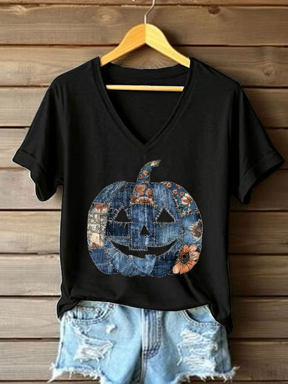 Women's Pumpkin Art Print Casual Sweatshirt