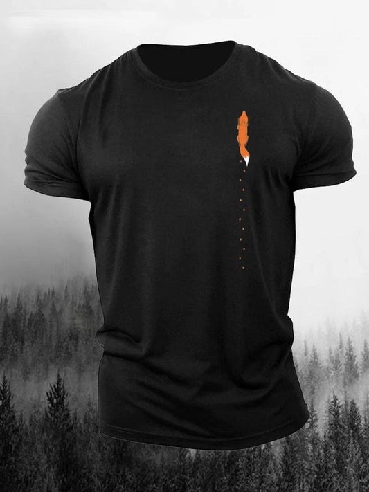 Men's Fox Print Casual T-Shirt