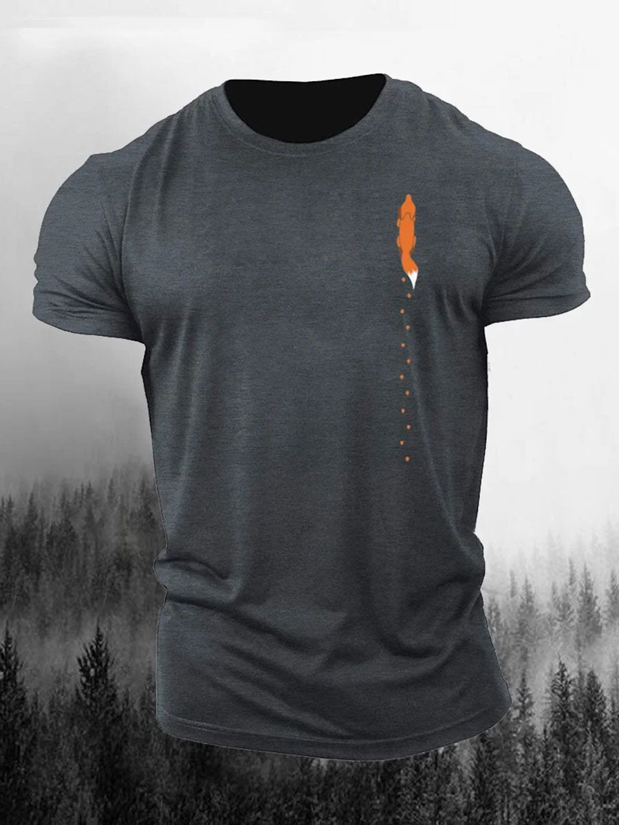 Men's Fox Print Casual T-Shirt