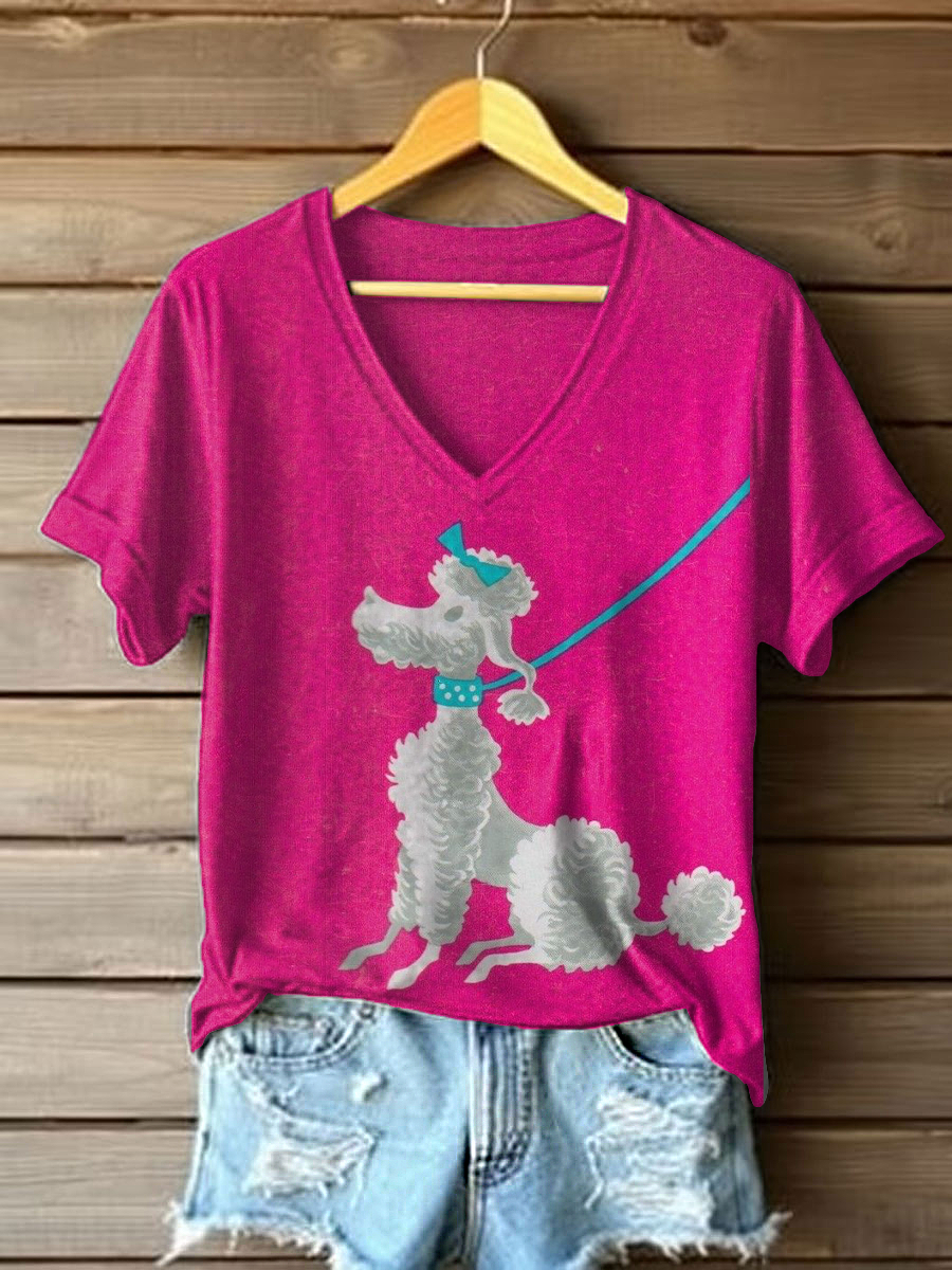 Women's Dog Art Print T-Shirt