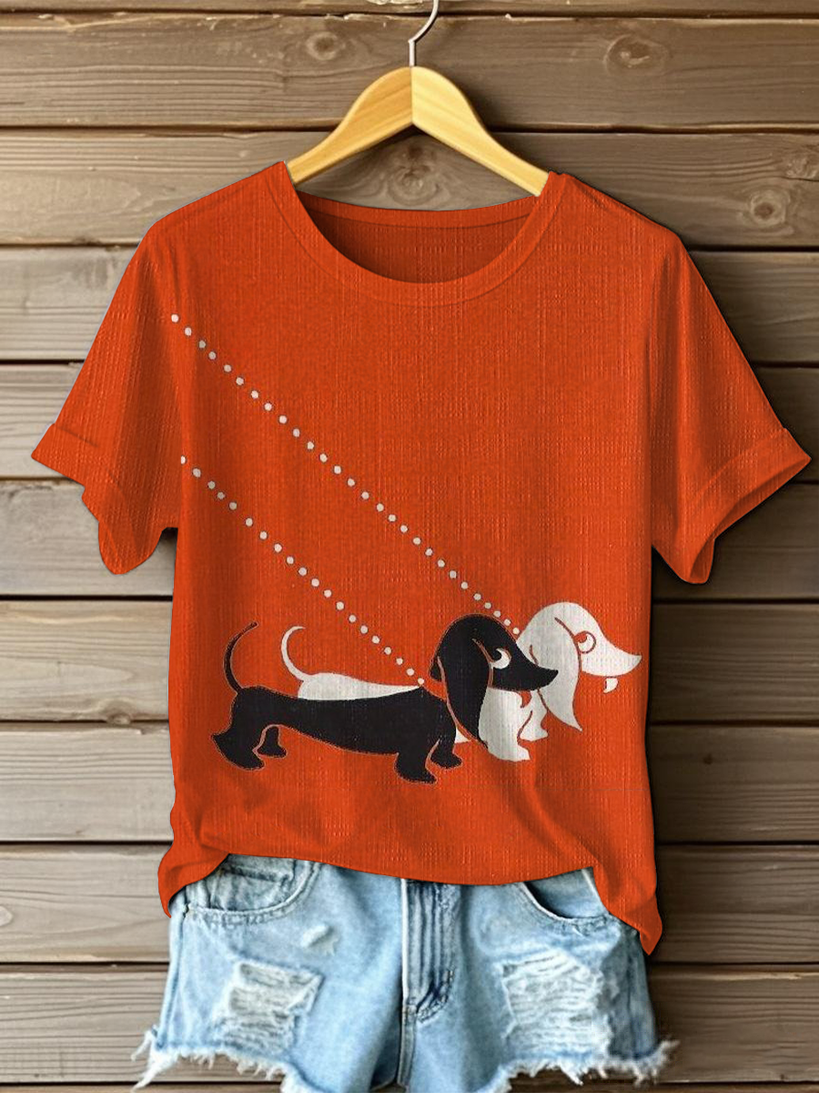Women's Dog Art Print T-Shirt