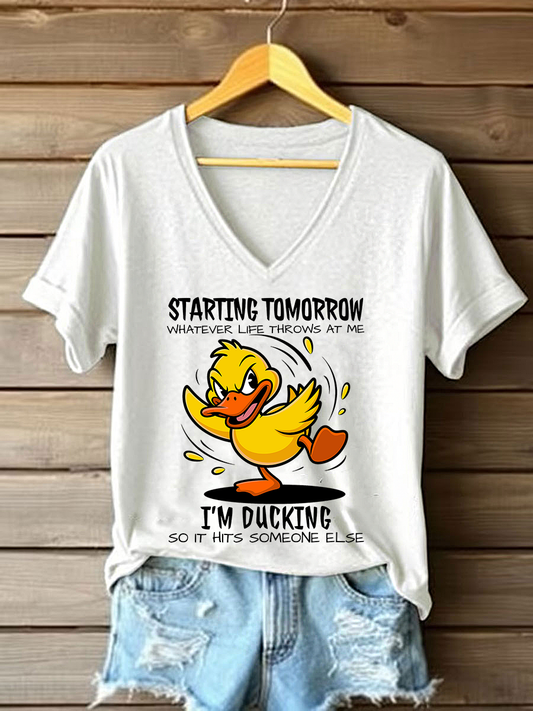 Women's Starting Tomorrow Printed Casual T-Shirt