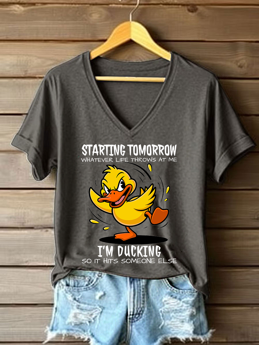 Women's Starting Tomorrow Printed Casual T-Shirt