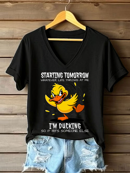 Women's Starting Tomorrow Printed Casual T-Shirt