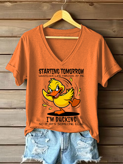 Women's Starting Tomorrow Printed Casual T-Shirt