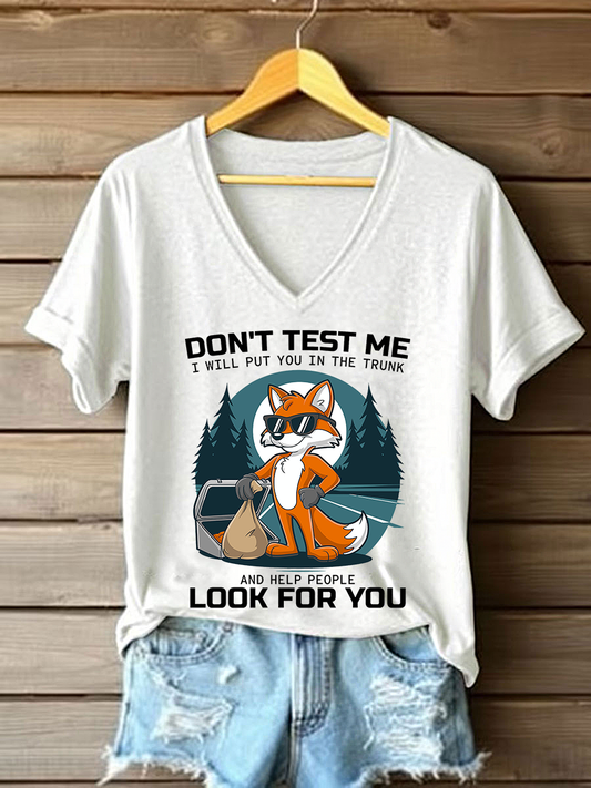 Women's Don't Test Me Printed Casual T-Shirt