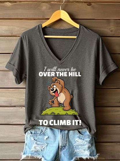 Women's I Will Never Be Over The Hill Printed Casual T-Shirt