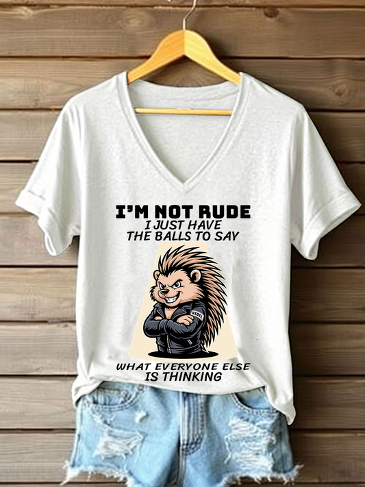 Women's I'm Not Rude Printed Casual T-Shirt