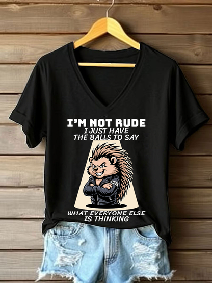 Women's I'm Not Rude Printed Casual T-Shirt