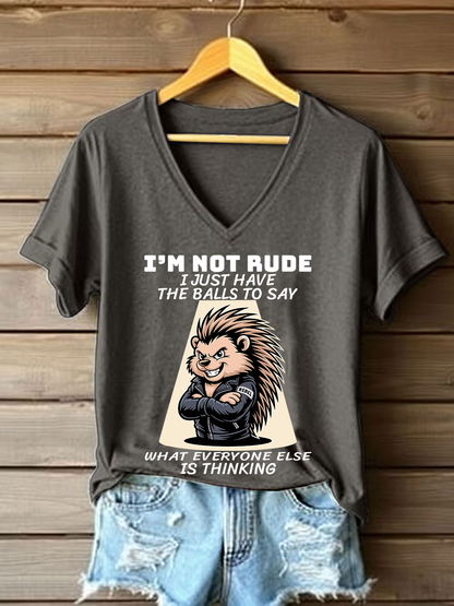 Women's I'm Not Rude Printed Casual T-Shirt