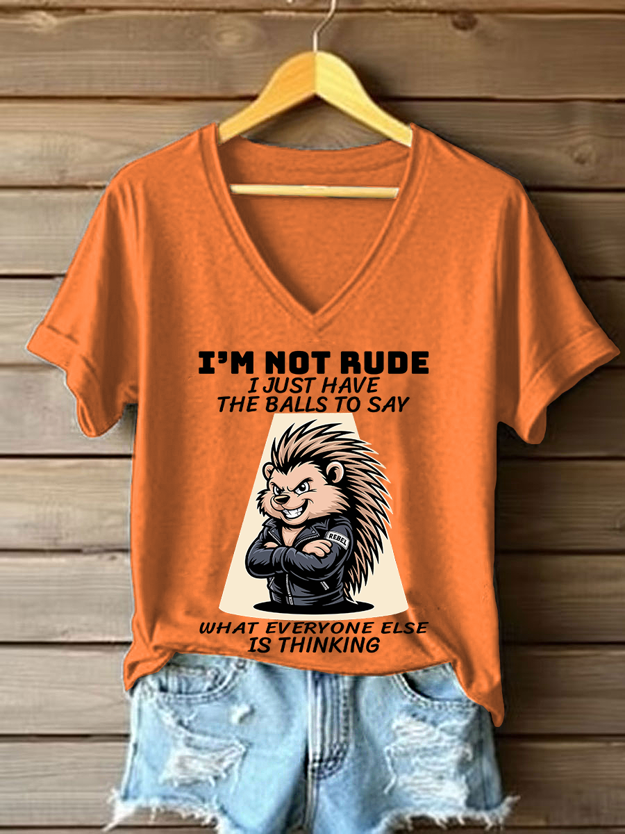 Women's I'm Not Rude Printed Casual T-Shirt