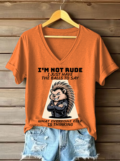 Women's I'm Not Rude Printed Casual T-Shirt