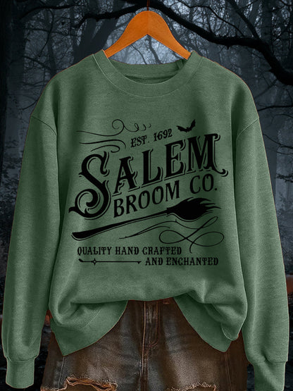 Women's Funny Halloween Witch Salem Broom Co Est.1692 Casual Sweatshirt