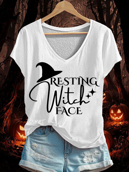 Women's Resting Witch Face V-neck T-shirt