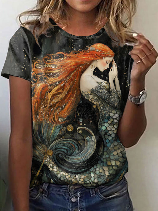 Women's Mermaid Art Print T-Shirts