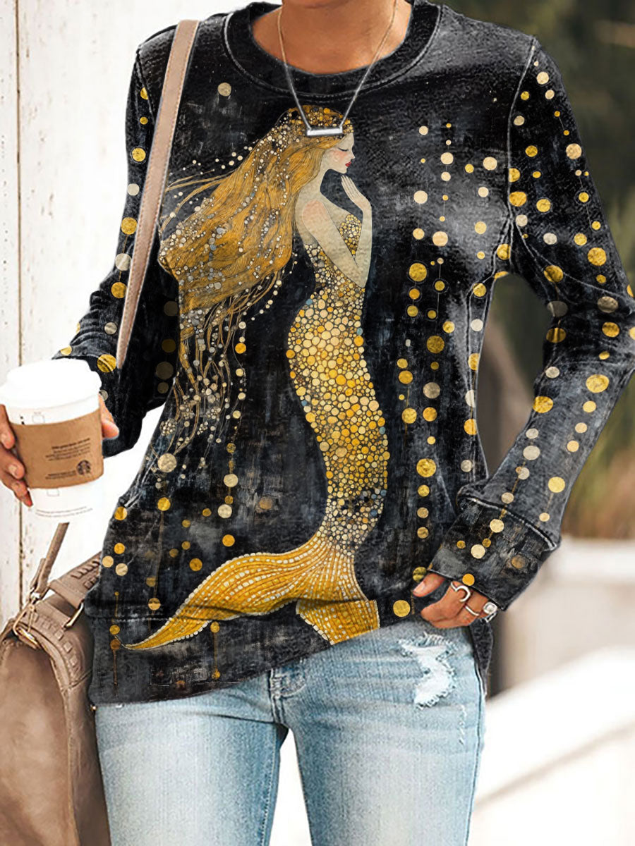 Women's Mermaid Art Print Sweatshirt