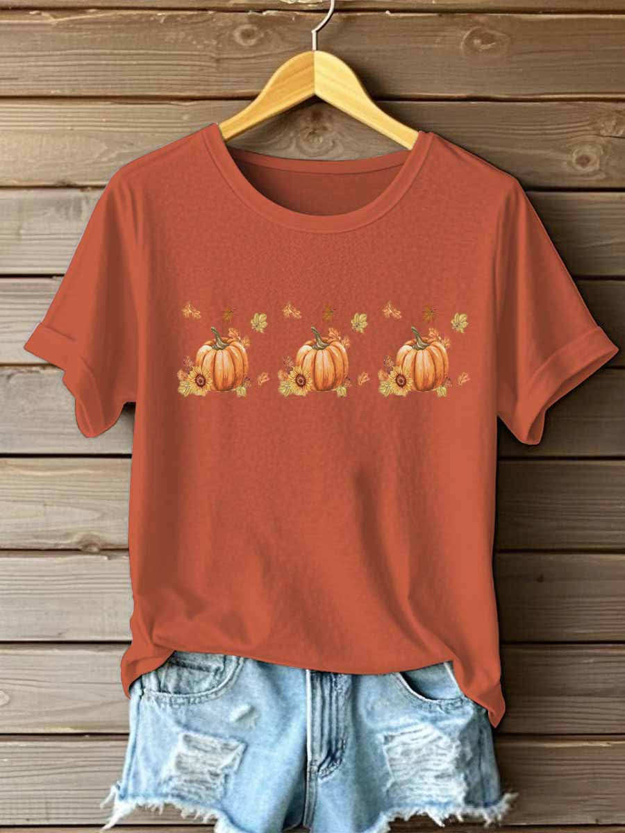Women's Fall Iron On Short Sleeve T-Shirt