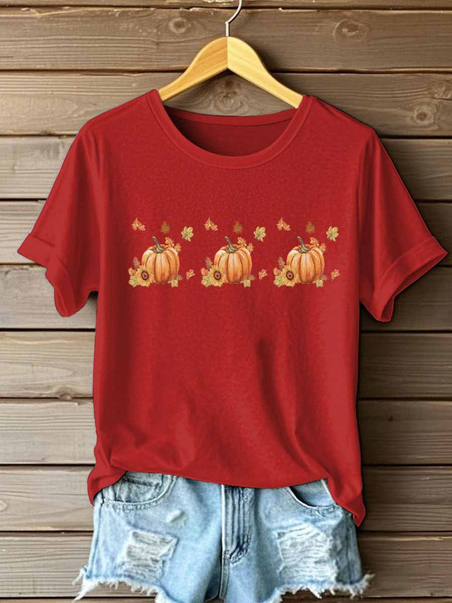 Women's Fall Iron On Short Sleeve T-Shirt