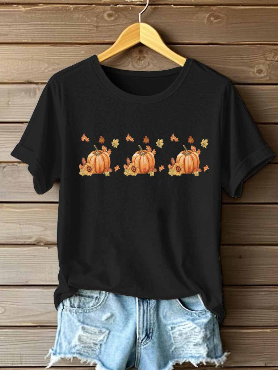 Women's Fall Iron On Short Sleeve T-Shirt