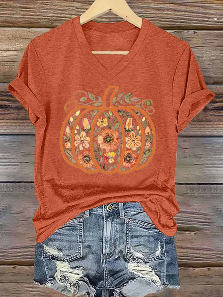 Women's Fall Iron On Short Sleeve T-Shirt