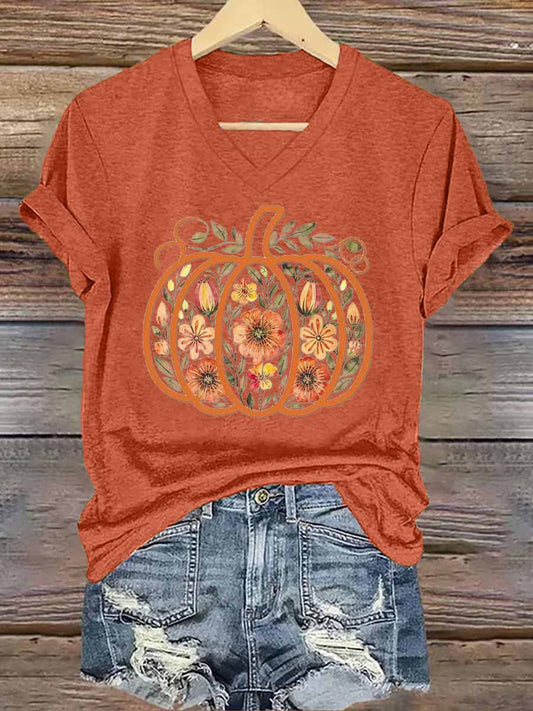 Women's Fall Iron On Short Sleeve T-Shirt