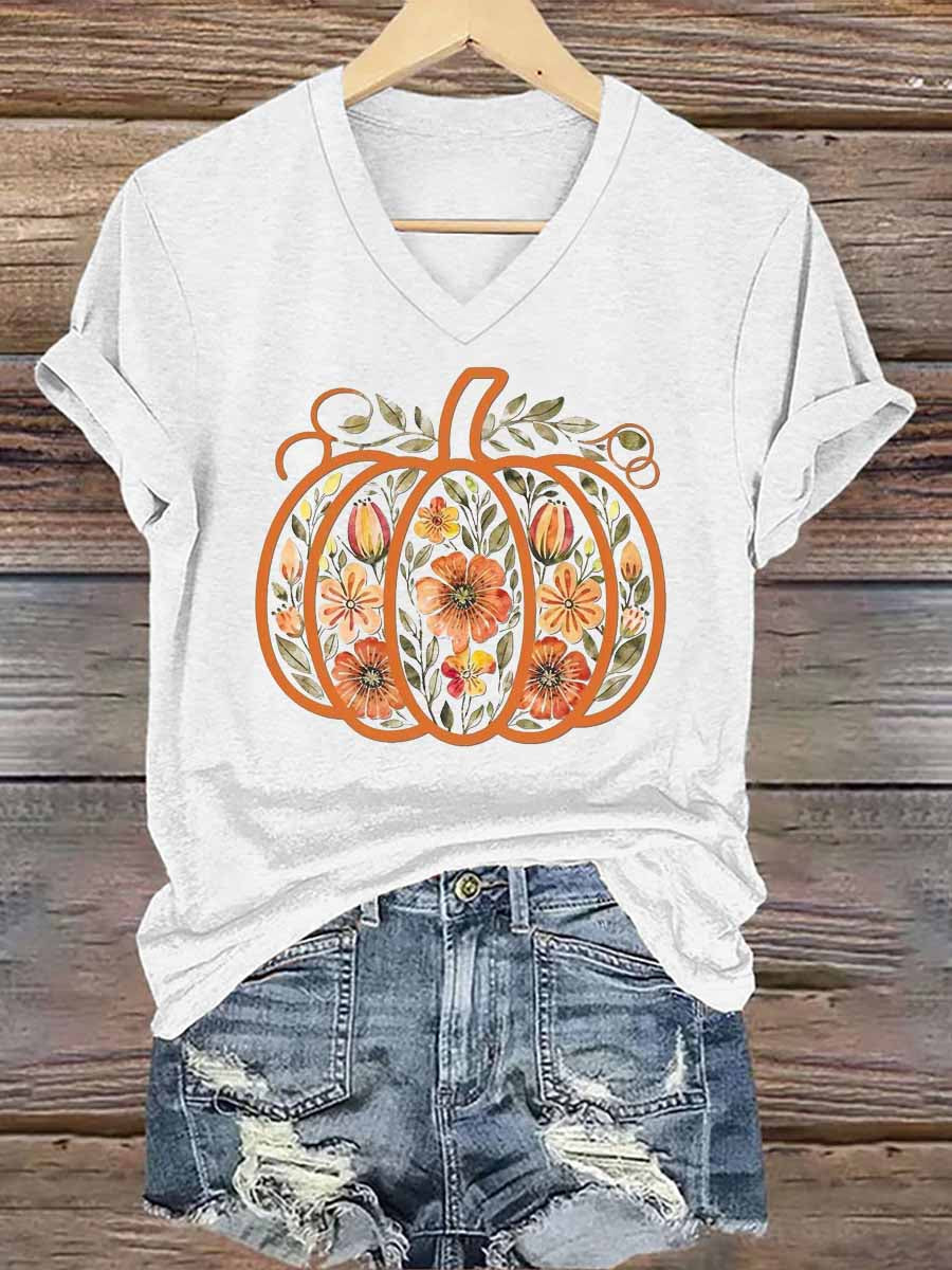 Women's Fall Iron On Short Sleeve T-Shirt