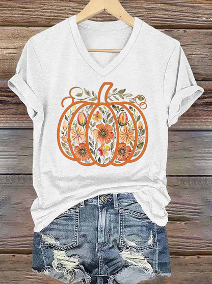 Women's Fall Iron On Short Sleeve T-Shirt