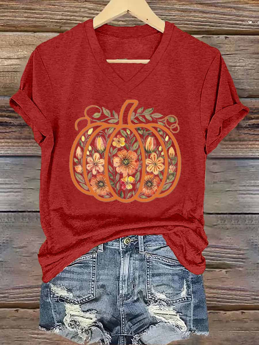 Women's Fall Iron On Short Sleeve T-Shirt