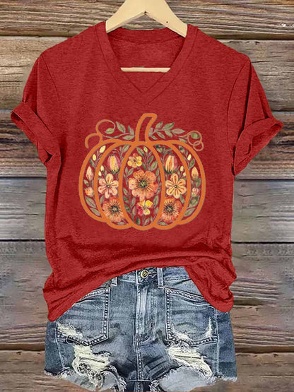 Women's Fall Iron On Short Sleeve T-Shirt