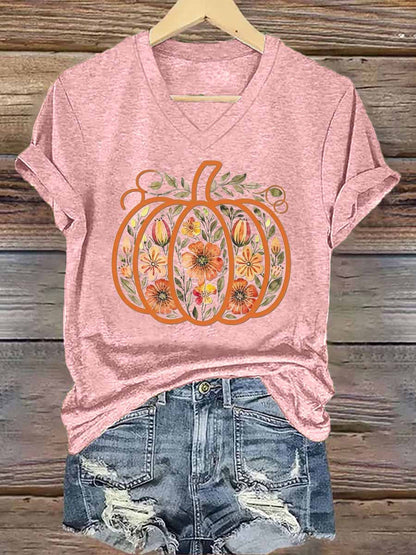 Women's Fall Iron On Short Sleeve T-Shirt