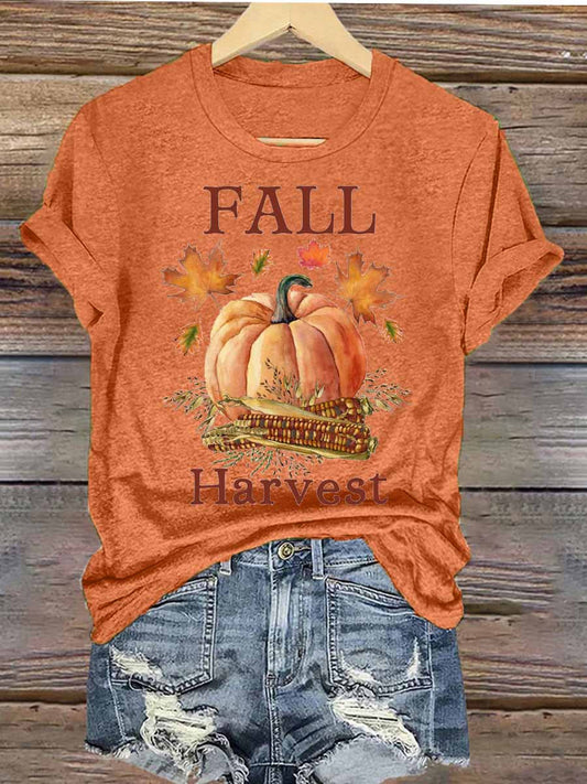 Women's Fall Iron On Short Sleeve T-Shirt