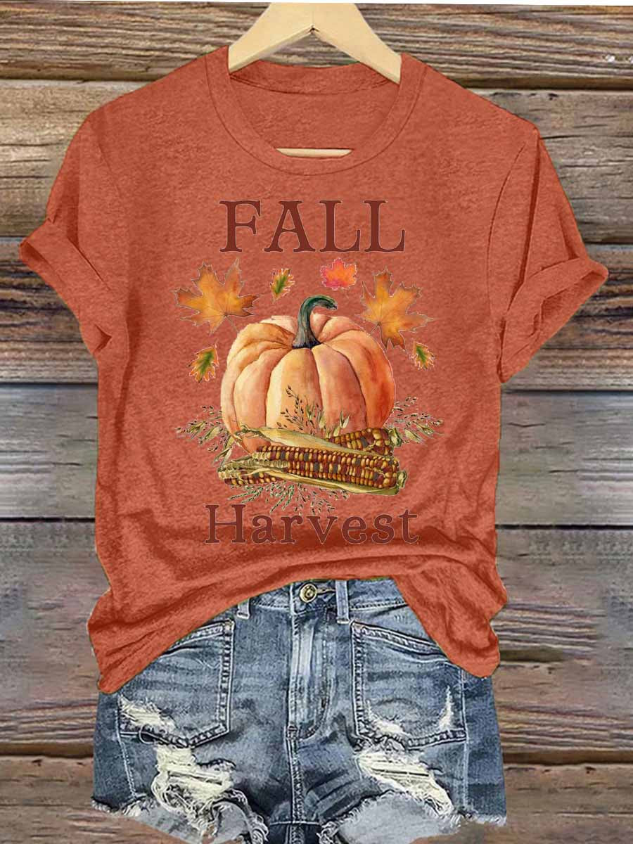 Women's Fall Iron On Short Sleeve T-Shirt