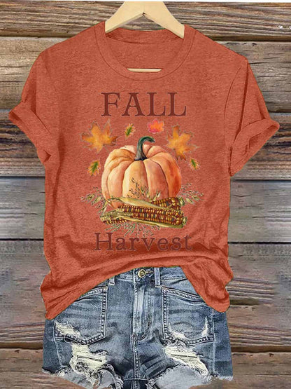 Women's Fall Iron On Short Sleeve T-Shirt