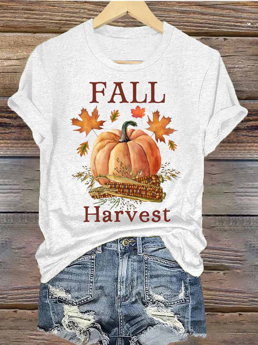 Women's Fall Iron On Short Sleeve T-Shirt