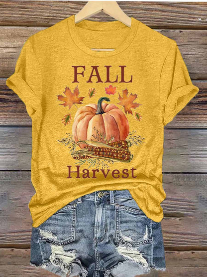 Women's Fall Iron On Short Sleeve T-Shirt