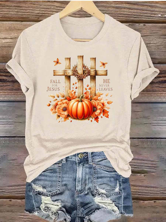 Women's Fall Iron On Short Sleeve T-Shirt