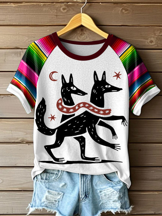 Women's Mexican Folk Art Wolf and Snake T-Shirts