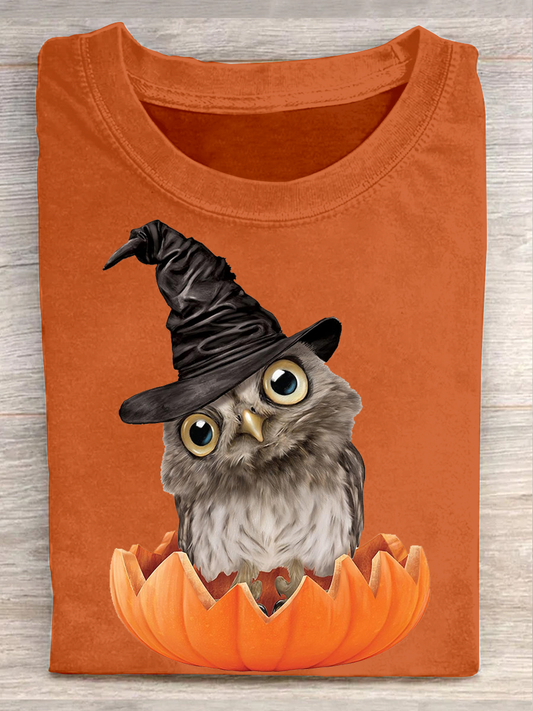Women's Halloween Owl Short-sleeved T-shirt