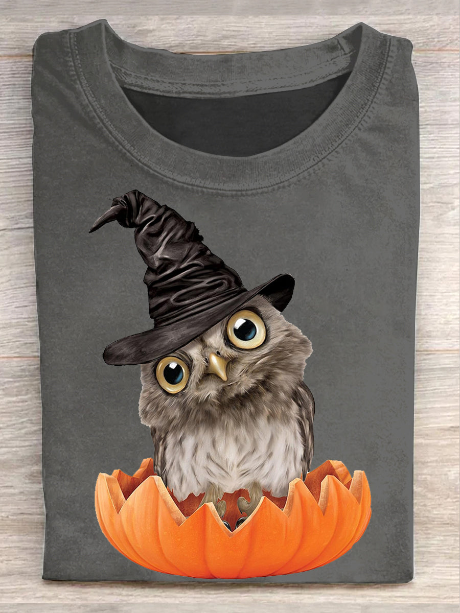 Women's Halloween Owl Short-sleeved T-shirt