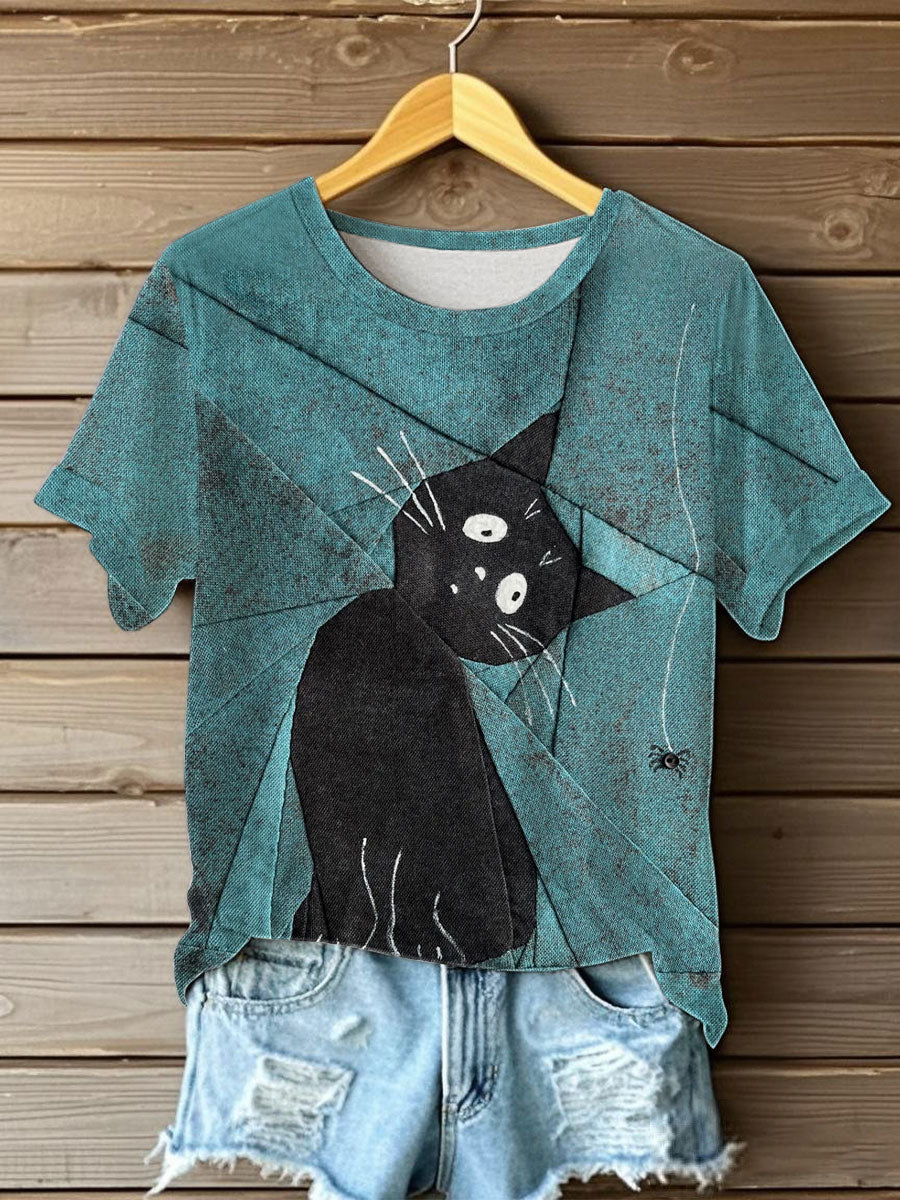 Women's Funny Cat Short Sleeve T-shirt