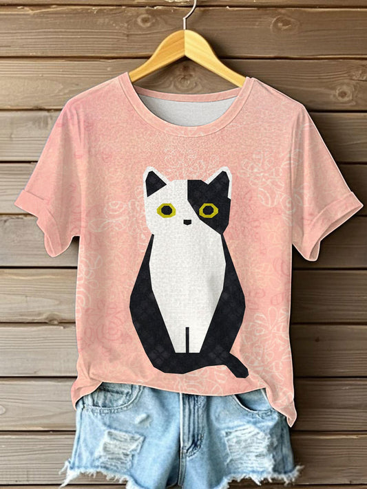 Women's Funny Cat Short Sleeve T-shirt