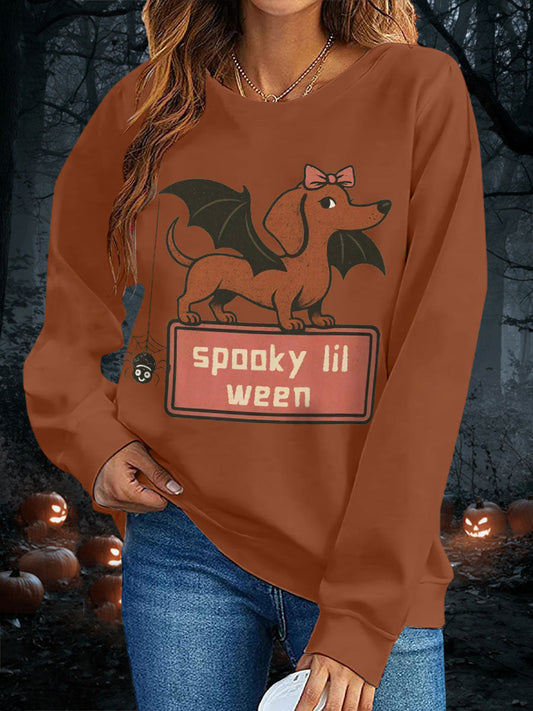 Women's Halloween Spooky Lil Ween Dachshund Sweatshirts